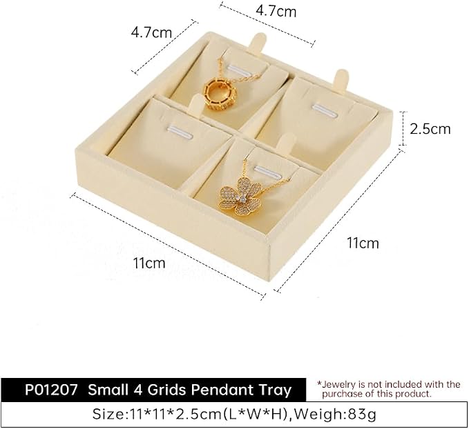 Dark Blue Jewelry Display Tray Ring Necklace Earring Bangle Organizer - Image 6