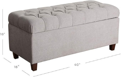 Homepop Home Decor | Tufted Ainsley Button Storage Ottoman Bench - Image 3