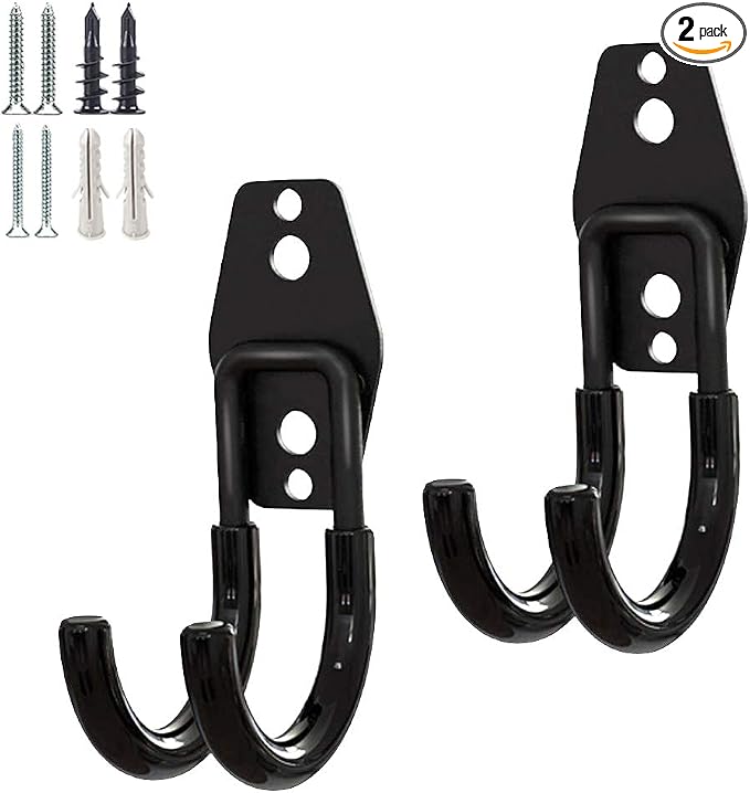 GeeWatom 2 Pack Garage Storage Utility Hooks，Garage Garden Tool Organizer，Steel by GeeWatom