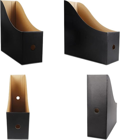 Limitliho 2 Pack Black Cardboard Magazine File Holder - Image 6