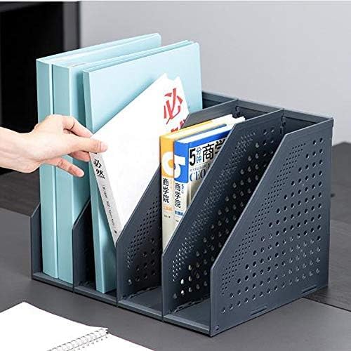 SAYEEC Collapsible Magazine Holder Plastic Desktop 4 Compartment File Rack - Image 7