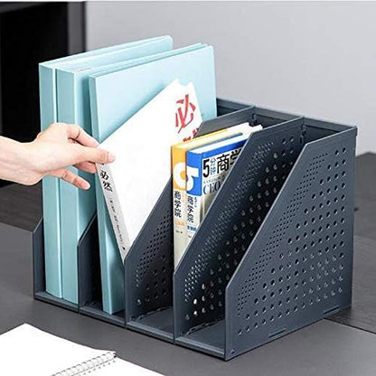 SAYEEC Collapsible Magazine Holder Plastic Desktop 4 Compartment File Rack - Image 7