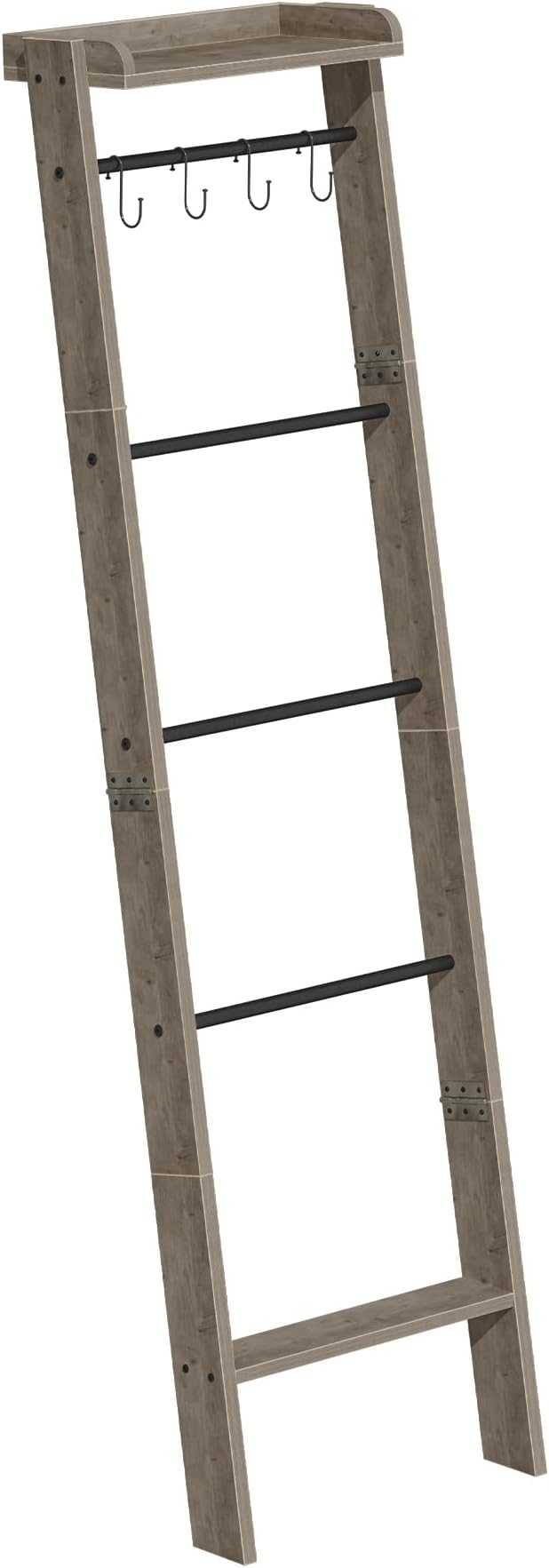 Blanket Ladder Shelf, Decorative Quilt Rack, 6-Tier Farmhouse Ladder Holder - Image 9