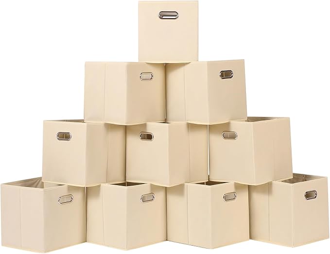 Fabric Cloth Storage Bins, Fabric Cube Organizer by SEVENDOME