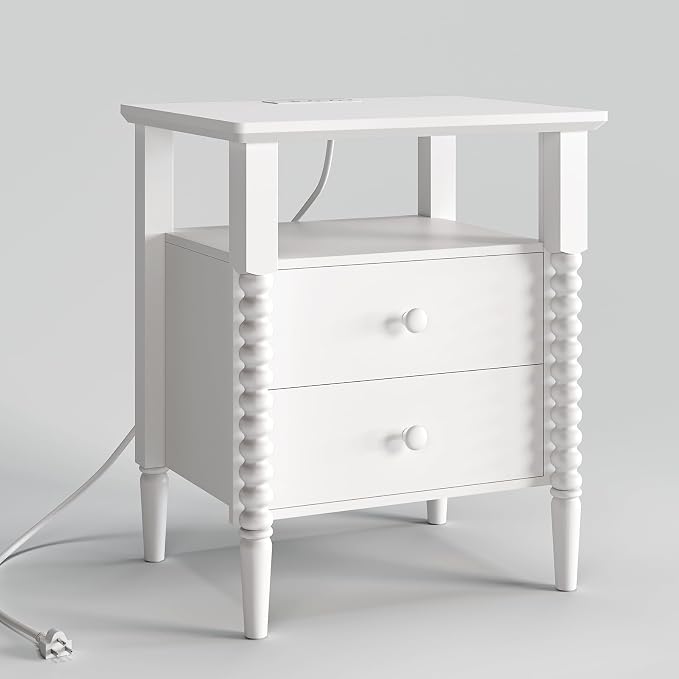 White Nightstand, Vintage Night Stand - Image 9