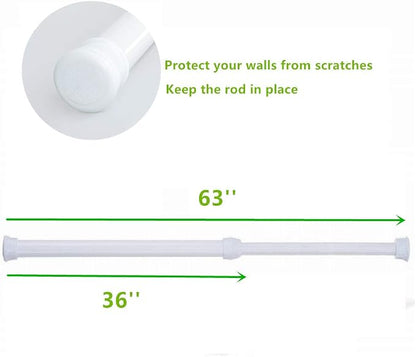 1 Piece 36 to 63 Inch Tension Rod, 1 Inch Diameter Spring Tension Shower Rod - Image 2