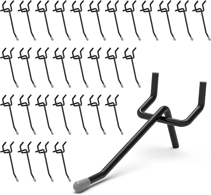 HUHOLE Pegboard Hooks 2 Inch 50PC, Fit 1/4" or 1/8" Pegboard, Ideal Peg Board by HUHOLE