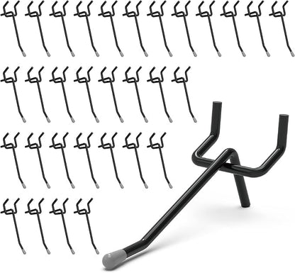HUHOLE Pegboard Hooks 2 Inch 50PC, Fit 1/4" or 1/8" Pegboard, Ideal Peg Board by HUHOLE