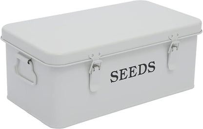 Seed Saving Box, Metal Seed Bin, Seed Storage Organizer, Seed Packet Container by Xbopetda