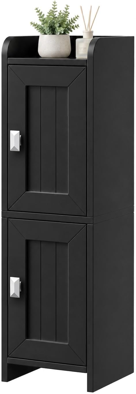 Akxomel Small Bathroom Cabinet Narrow Toilet Paper Organizer Black | 7.9''D x by Akxomel