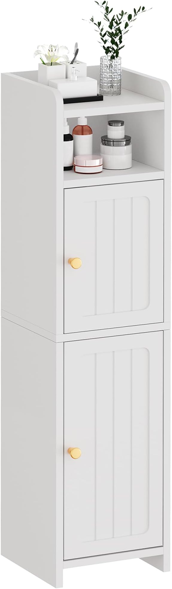 BEWISHOME Small Bathroom Storage Cabinet, 2 Doors Narrow Bathroom Cabinet | by BEWISHOME
