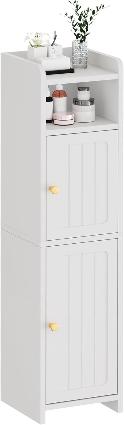 BEWISHOME Small Bathroom Storage Cabinet, 2 Doors Narrow Bathroom Cabinet | by BEWISHOME