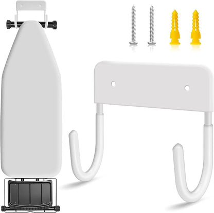 Ironing Board Hanger Wall Mount, Metal Iron Board Wall Mount | White | by Unknown