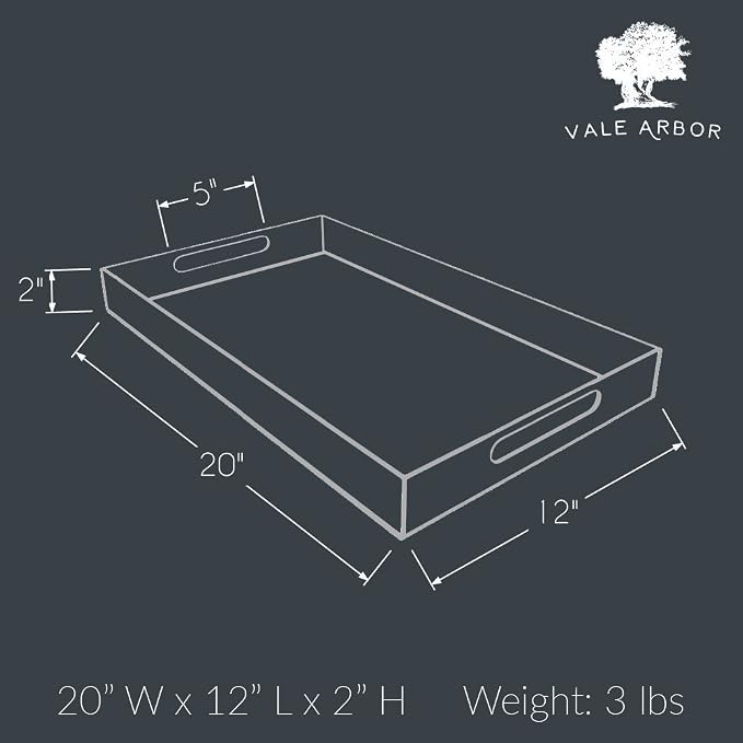Black Acrylic Serving Tray for Vanity, Organizer and Decor - Image 5