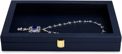 Oirlv Premium Blue Leather Flat Jewelry Tray - Image 4