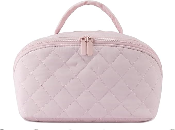 Travel Makeup Bag, Wide Open Expandable Lay-Flat Cosmetic Case, Padded Organizer by Feilium