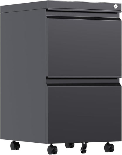 2-Drawer Rolling Metal File Cabinet - Image 4