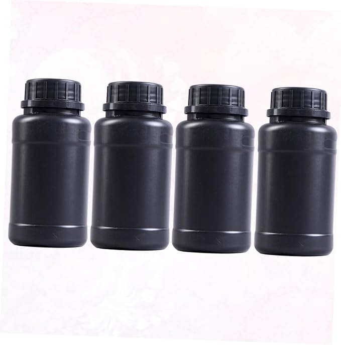 4pcs Black Plastic Chemical Storage Bottles Lightweight Hdpe Holders Sealing - Image 5