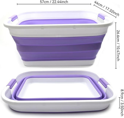 SAMMART 41L Collapsible Plastic Laundry Basket-Foldable Pop Up Storage - Image 2
