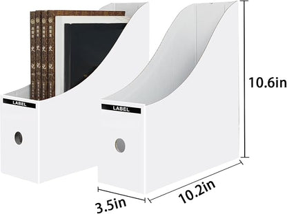 Limitliho 2 Pack White Cardboard Magazine Holder - Image 5