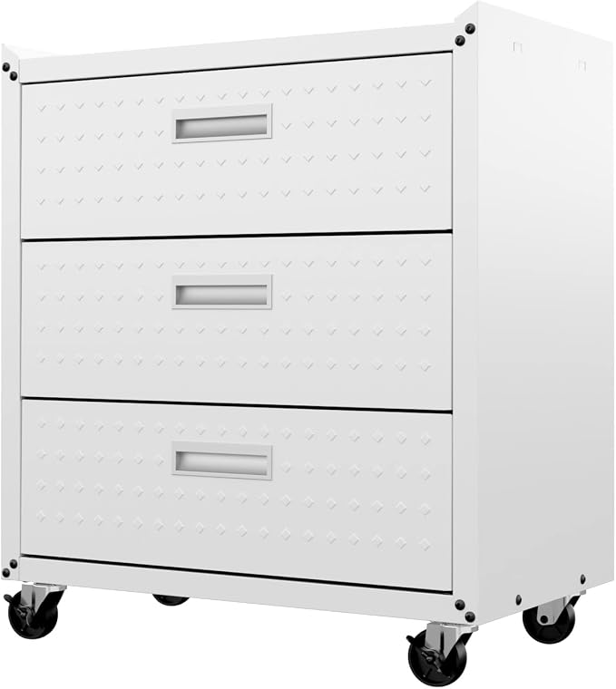 Manhattan Comfort Fortress 31.5-Inch Rolling Garage Tool Chest, 3-Drawer - Image 9
