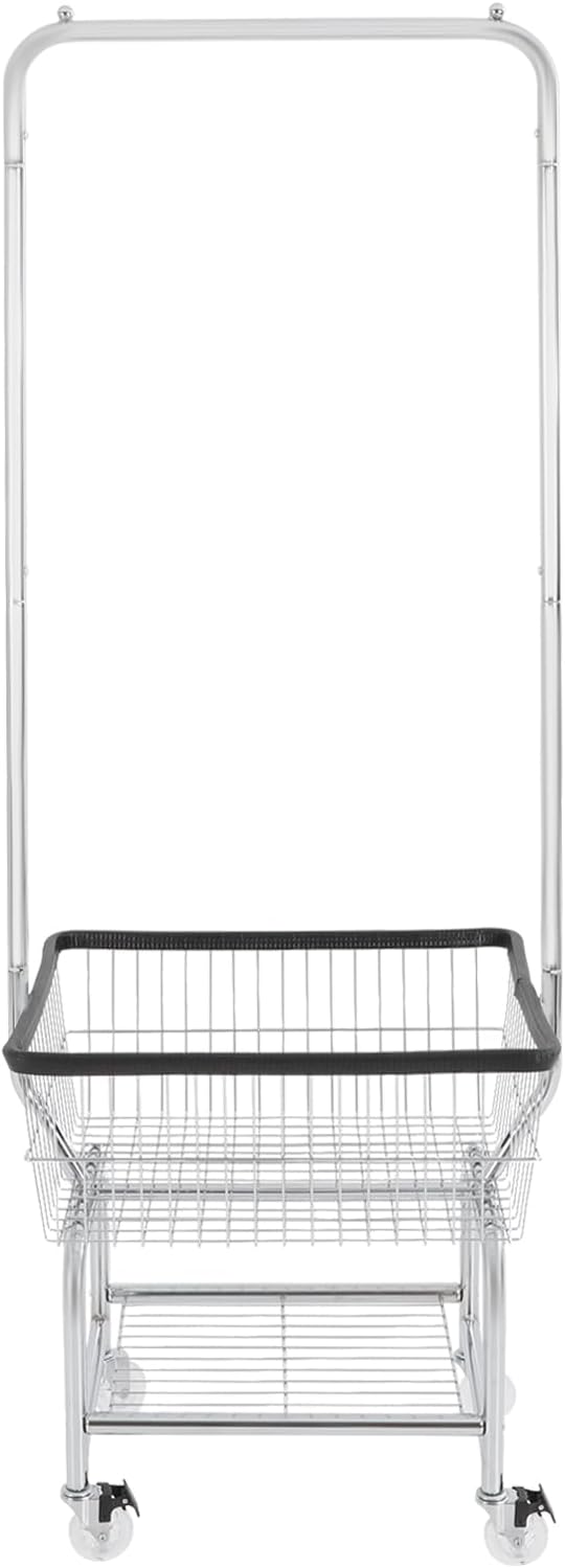 Laundry Cart, Steel Wire Laundry Cart, Laundry Basket - Image 6