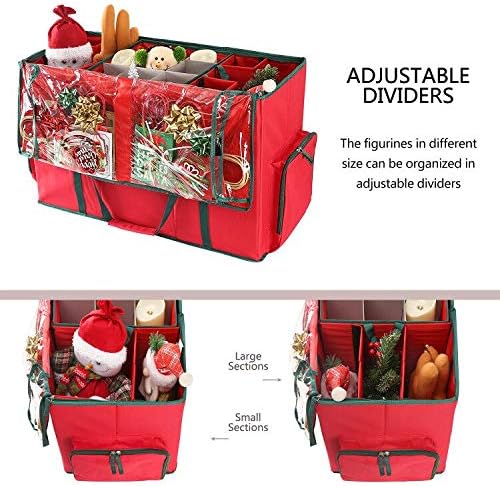 Sattiyrch Large 2-in-1 Christmas Ornament Storage Box & Xmas Figurine Container - Image 4