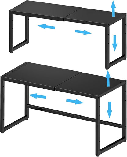 2 Pack Expandable Cabinet Countertop Shelves, Heavy Duty Metal Shelves by X-cosrack