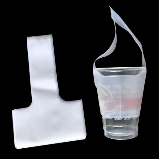 FERENLI 12.5x23cm 1000 Pcs Clear Plastic Handle Drink Containers Bags T Type by FERENLI