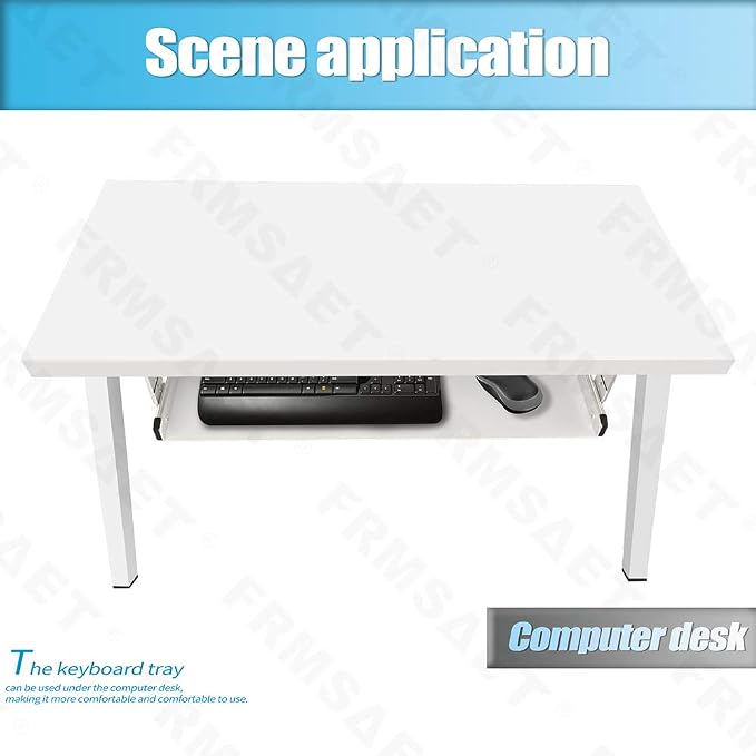FRMSAET Under Desk Keyboard Tray Heavy-Duty All-Metal Material 20/24/30 inches - Image 7