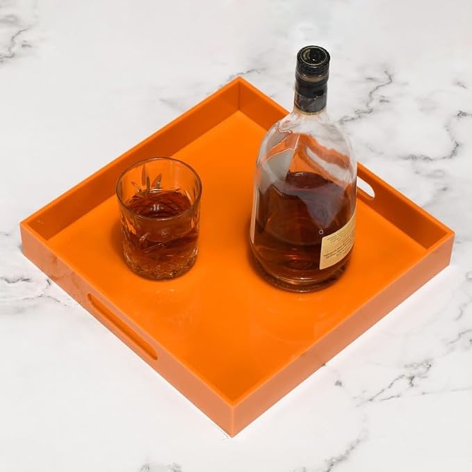 Orange Sturdy Acrylic Serving Tray - Image 3