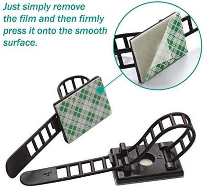 50 Pieces Cable Management Desk Wire Organizer Cable Ties Zip Ties Adhesive - Image 5