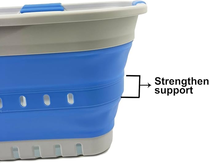 SAMMART Collapsible Plastic Rectangular Laundry Basket - Image 3