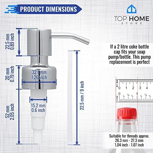 Stainless Steel Soap and Lotion Dispenser Pumps, Replacement - Image 6