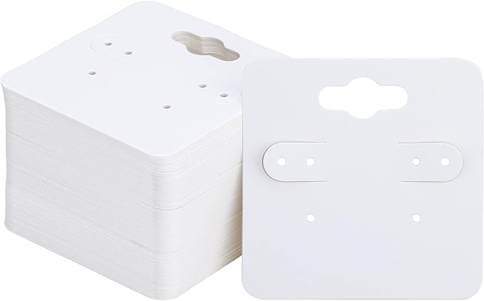joycraft 100Pcs Earring Display Holder Cards, 2 Inch White Earring Hanging Cards by joycraft