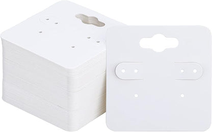 joycraft 100Pcs Earring Display Holder Cards, 2 Inch White Earring Hanging Cards by joycraft