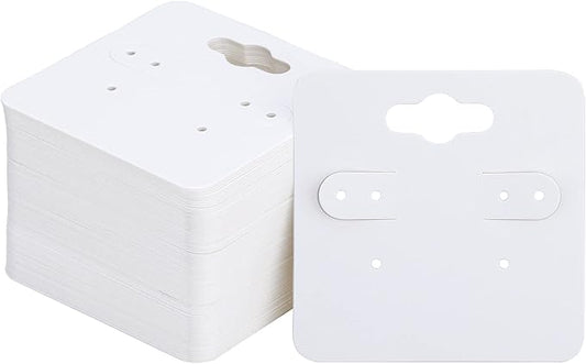 joycraft 100Pcs Earring Display Holder Cards, 2 Inch White Earring Hanging Cards by joycraft