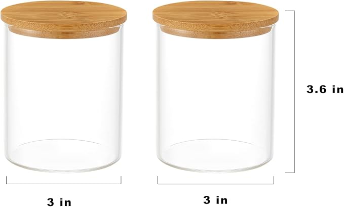 4 Pack Glass Qtip Holder Dispenser Glass Apothecary Jars - Image 6