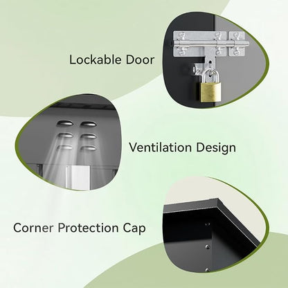 COMHOMA Shed Outdoor Storage Shed Metal, Lockable Doors Tool Sheds - Image 3