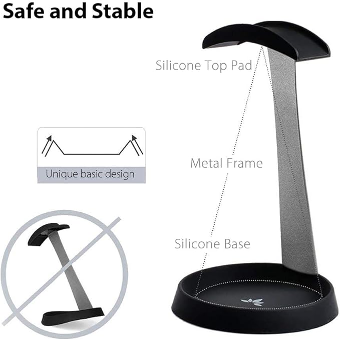Avantree HS102 - Metal & Silicone Headphone Stand Hanger - Image 2