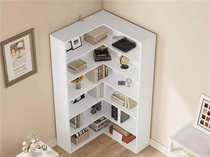 ANCTOR Corner Bookshelf, 6 Tiers Corner Bookcases - Image 6