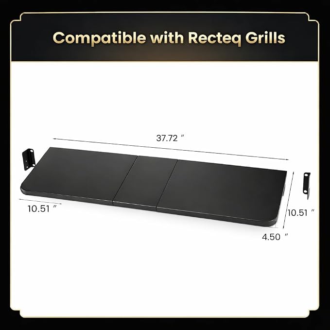 QuliMetal Front Shelf for Recteq Deck Boss 800, Folding Front Grill Table - Image 2