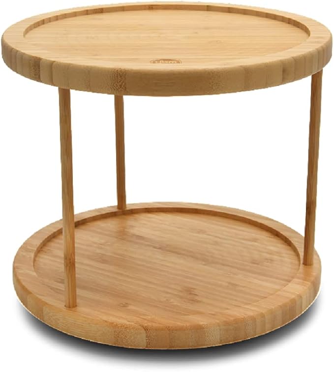YBM Home Bamboo Wooden Non-Skid Lazy Susan Turntable Fully Rotating Pantry by YBMHome