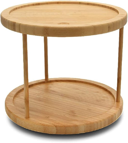 YBM Home Bamboo Wooden Non-Skid Lazy Susan Turntable Fully Rotating Pantry by YBMHome