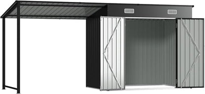 Aoxun 6x4FT Outdoor Storage Shed & Hardtop Gazebo Combo - Image 8