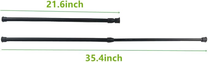 Tension Rods, 21.6-35.4 Inch Adjustable Spring Steel Cupboard Bars 4 Pack - Image 2