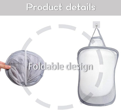 2 PCS Collapsible Laundry Basket Hanging Hamper - Image 3