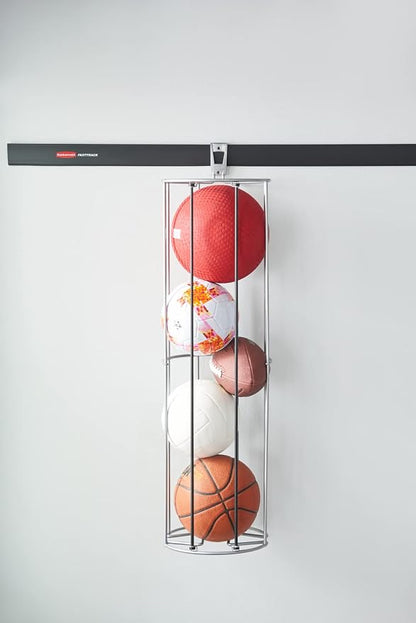 Rubbermaid Garage FastTrack Vertical Ball Rack Satin Nickel Wall Mounted - Image 9