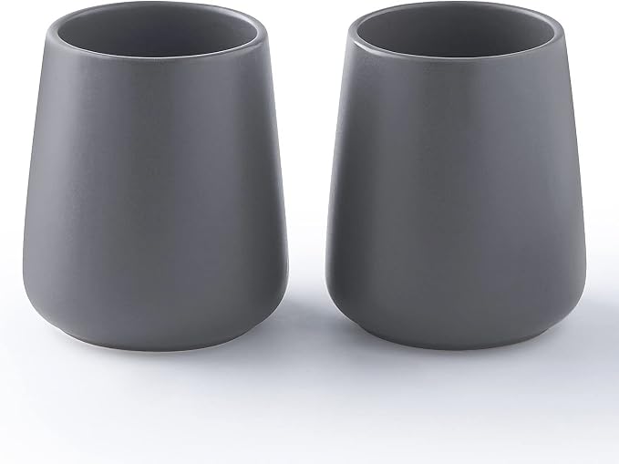 Matte Grey Toothbrush Holders for Bathroom by Eyrozia