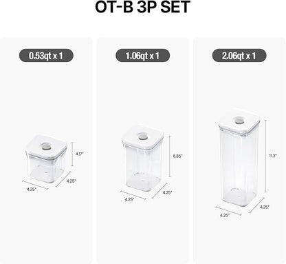 VAKUEN Premium Airtight Food Storage Containers, Square-S 3PC-SET, Smart - Image 2
